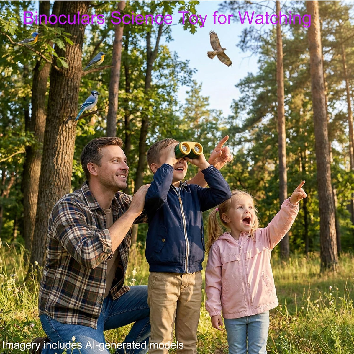Binoculars Science Toys for Kids 3-8: Panda Look - Gift for Boys & Girls | Outdoor Adventure & STEM Educational Toy for Bird Watching, Camping, Hiking - Ages 3-8 Boys & Girls Birthday Gift