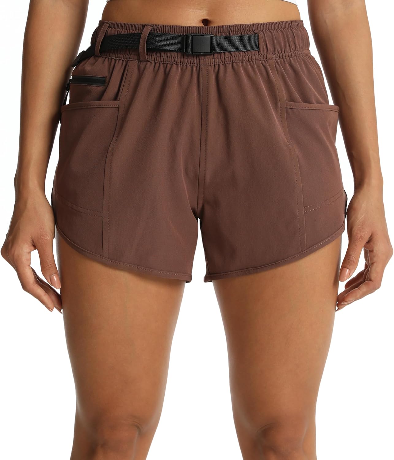Women's Athletic Hiking Shorts with Liner Quick-Dry Workout Running Shorts