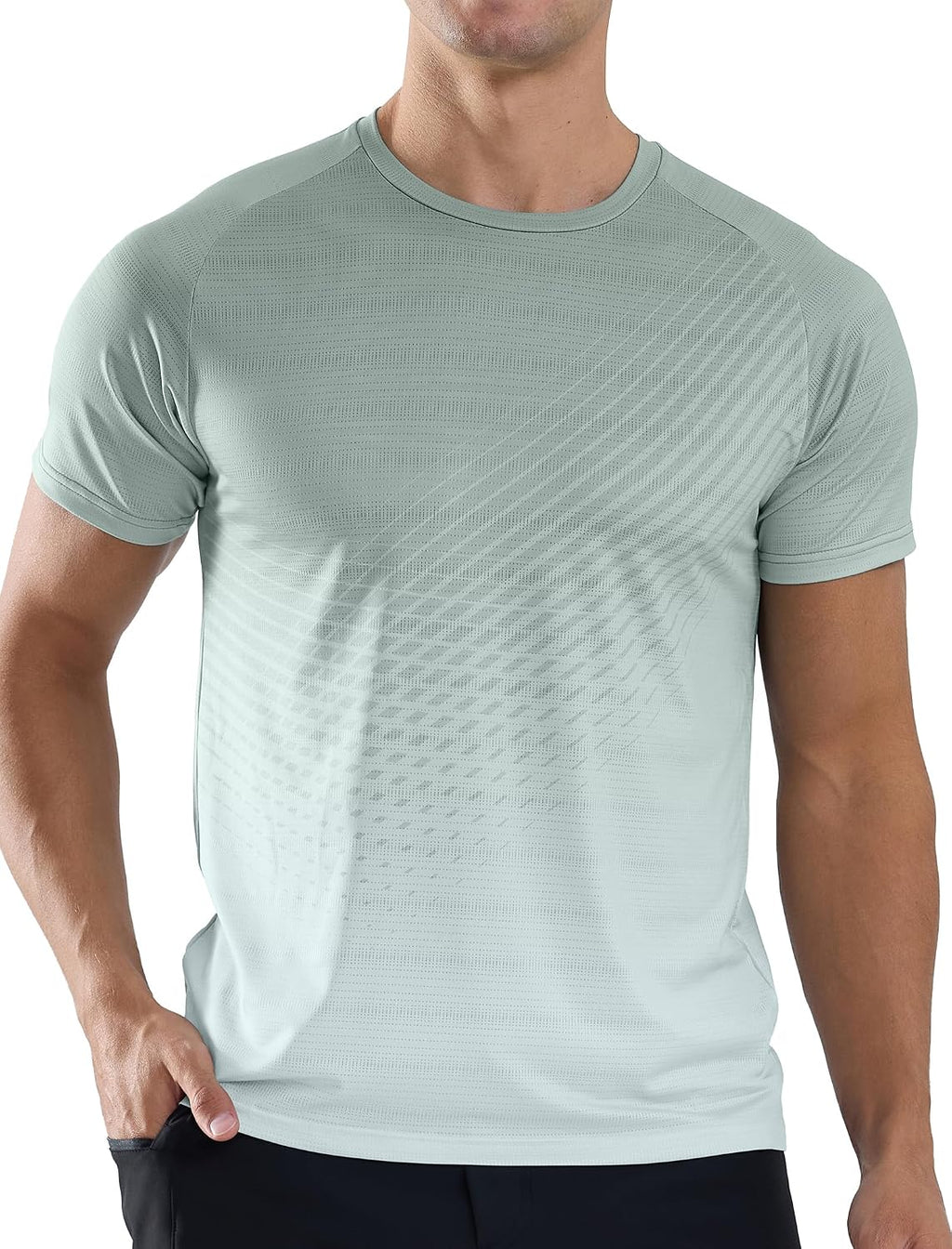 Men's Athletic Running T-Shirts Quick Dry Gym Workout Shirts Sports Tops