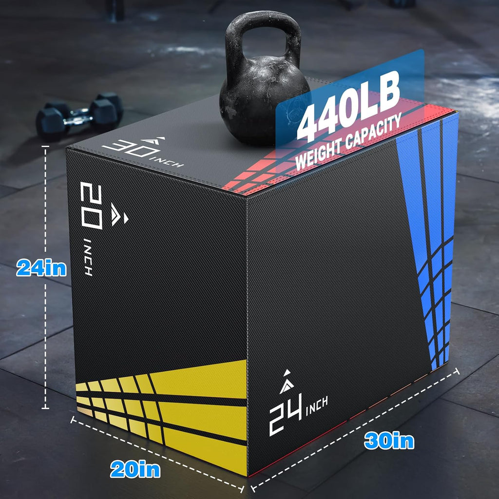 XDDIAS Foam Plyo Box, 3-in-1 Jump Box for Home Gym Plyometric Workout