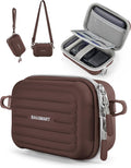 BAGSMART Digital Camera Case, Camera Bag with 2 Carrying Ways, Coffee Brown