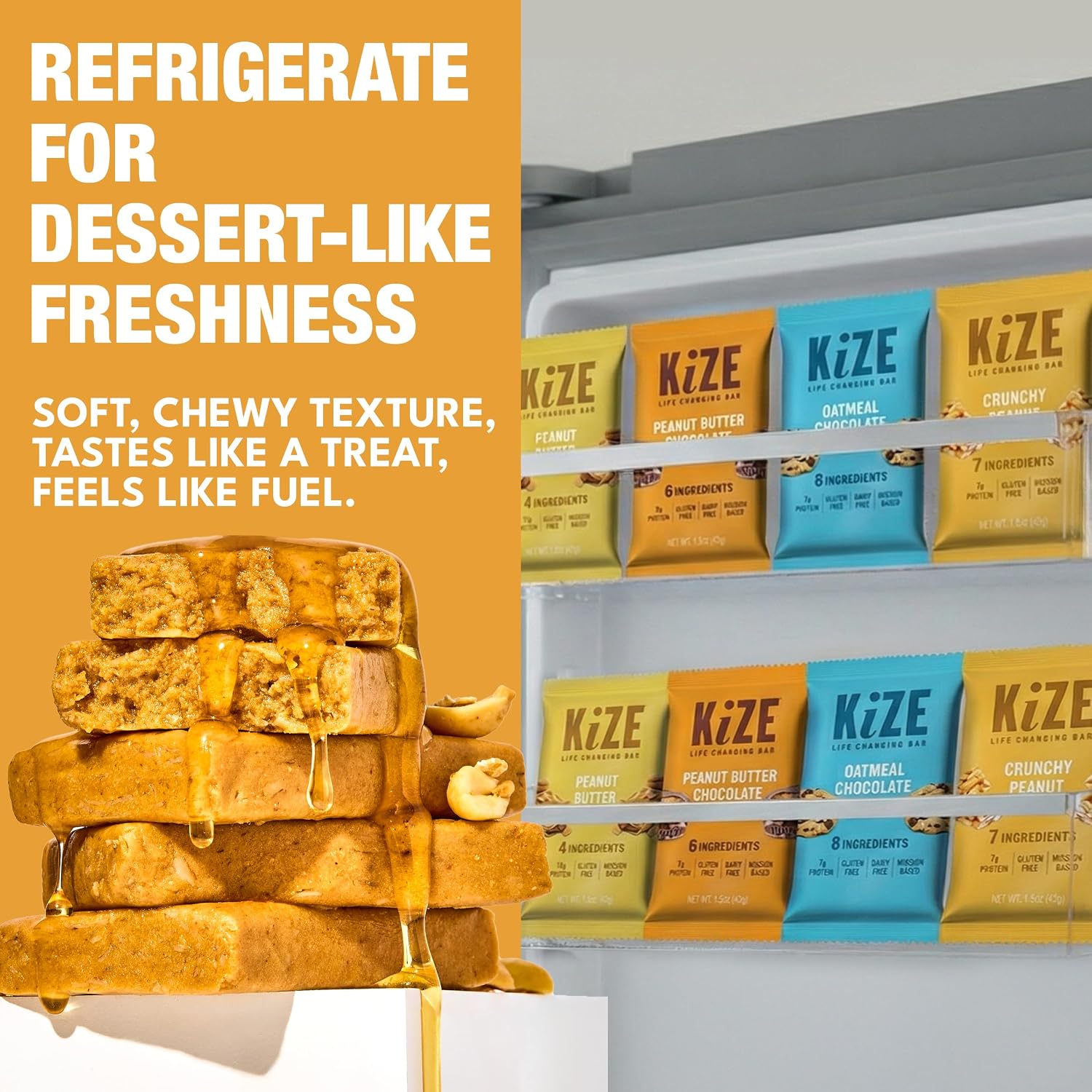 KiZE Energy Bars - Peanut Butter Lovers Variety Pack - 30-Count - Gluten Free, Dairy Free Options, Non-GMO, and High Protein Meal Replacement Energy Bars, Clean and Simple Food Ingredients - 7-10g High Protein Snacks (30 Count)