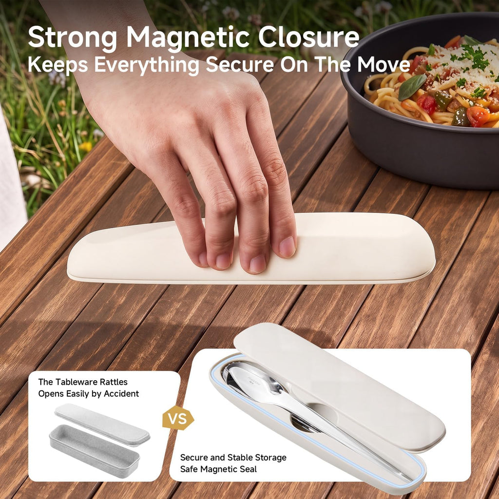 Travel Utensils with Magnetic Case