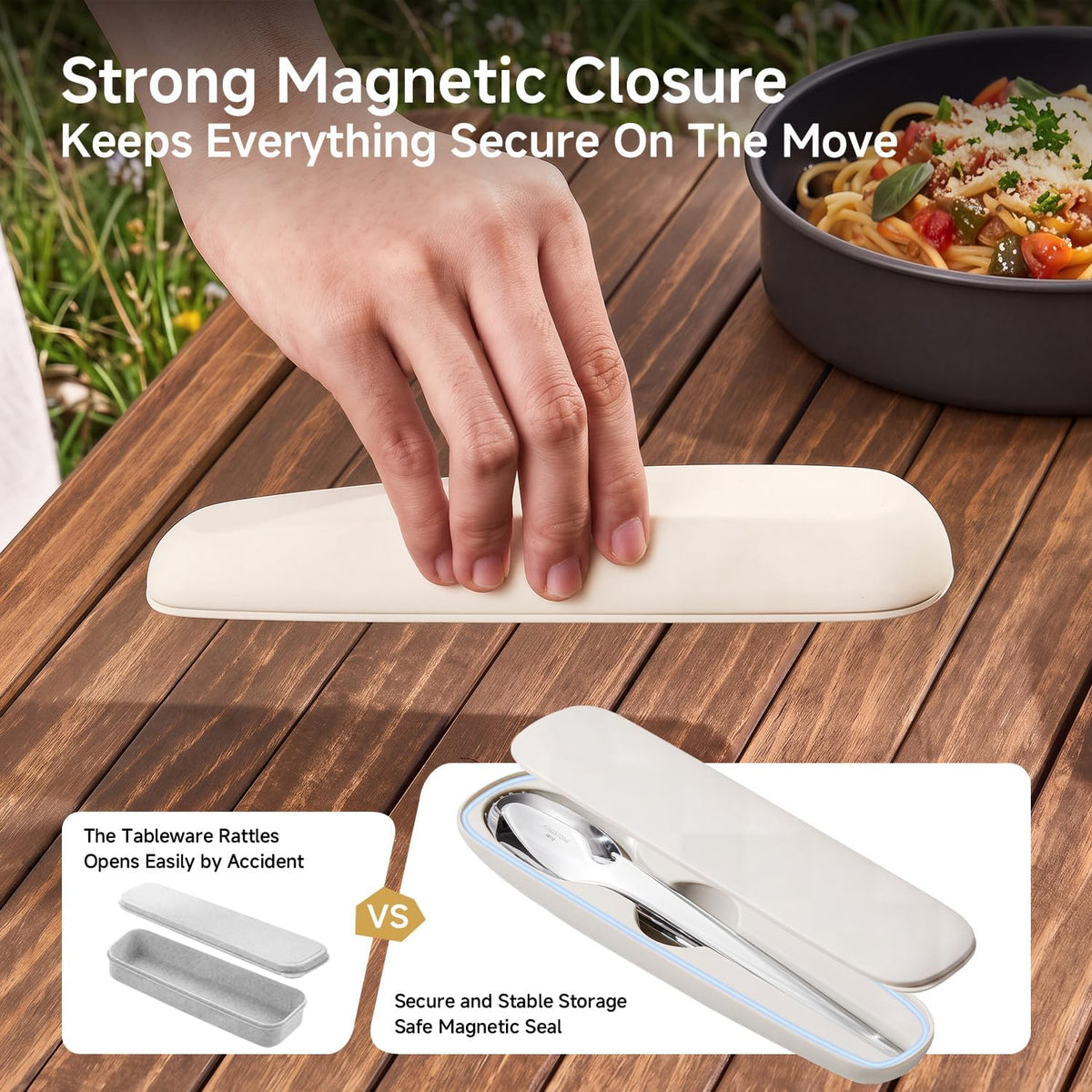 Travel Utensils with Magnetic Case