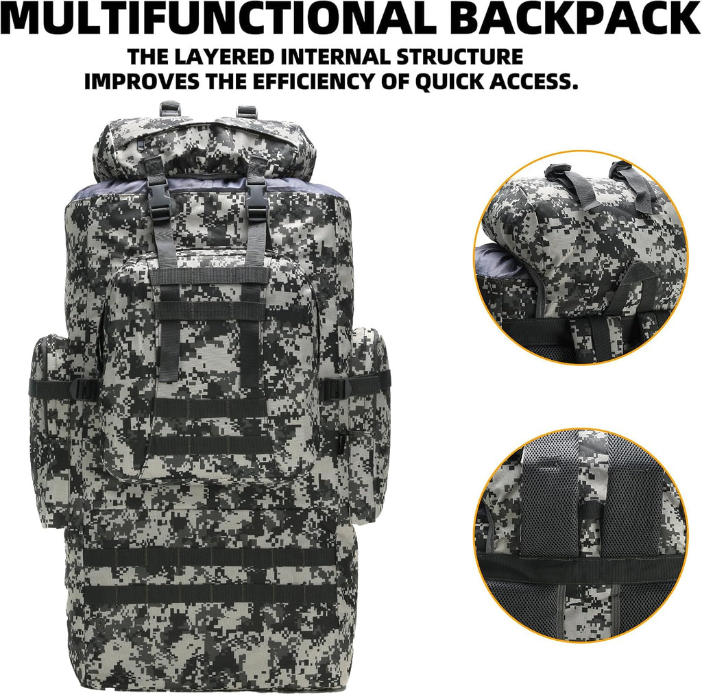 King'sGuard 100L Camping Hiking Backpack Molle Rucksack Military Camping Backpacking Daypack