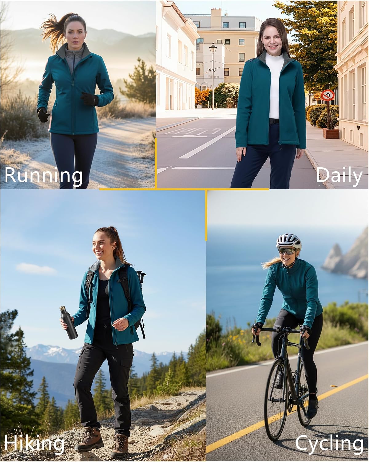 33,000ft Women's Waterproof Softshell Jacket Lightweight Fleece Lined Coat