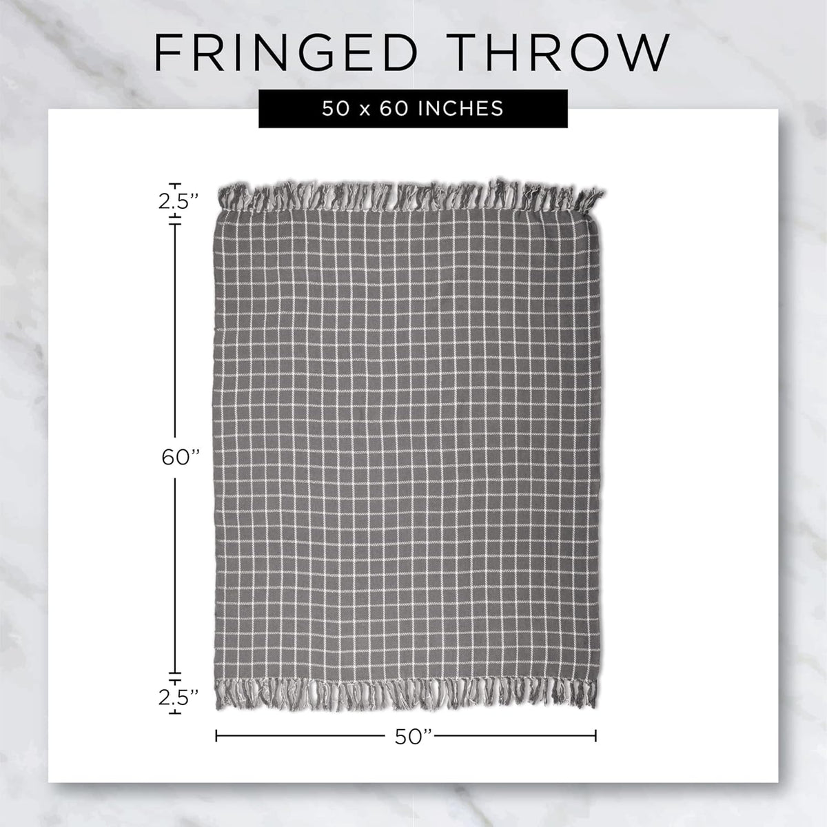 DII Rustic Farmhouse Double Diamond Woven Throw, 50x60, Mineral