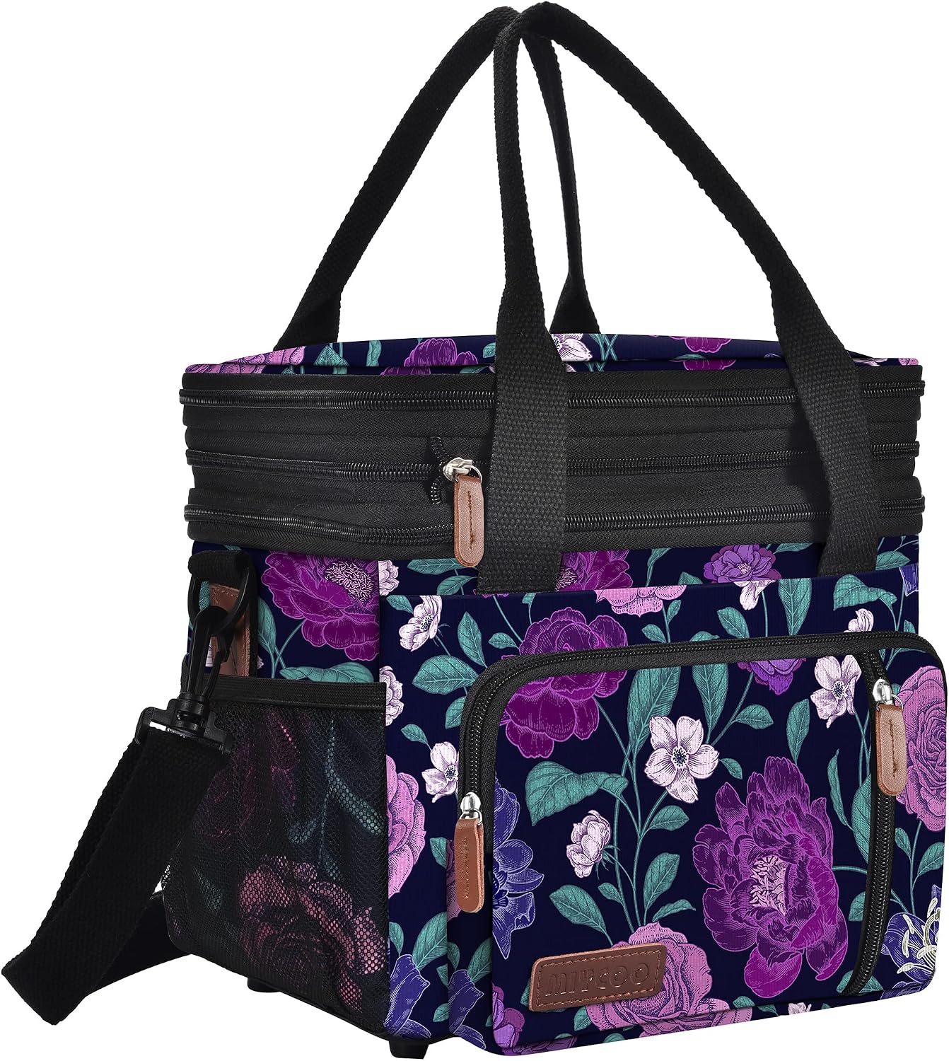 MIYCOO Lunch Bag for Women & Men, Expandable Double Deck Lunch Box, 15L