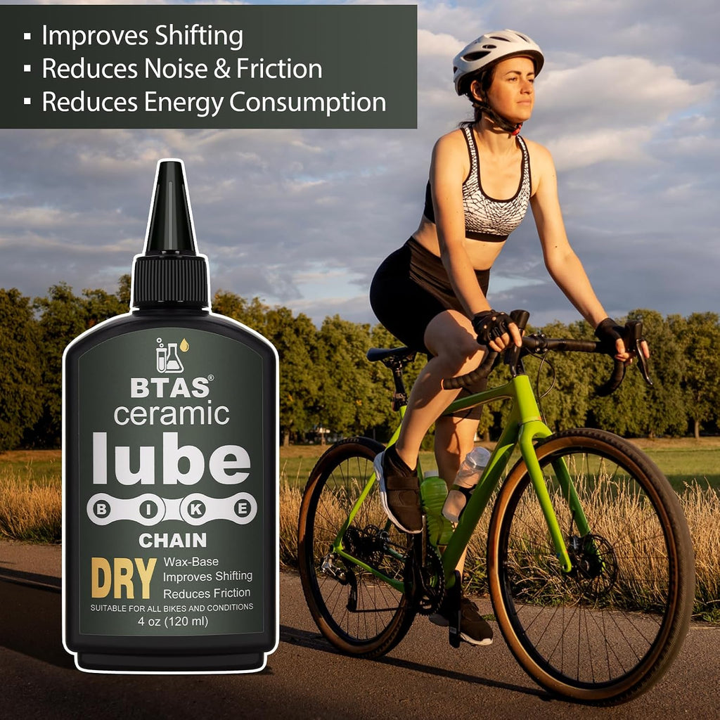 BTAS Dry Bike Chain Wax Lube 4 oz for Road,Mountain Bike,MTB & Bicycle Chain Lubricant Oil with Ceramic Nanoparticle and PTFE (Teflon)
