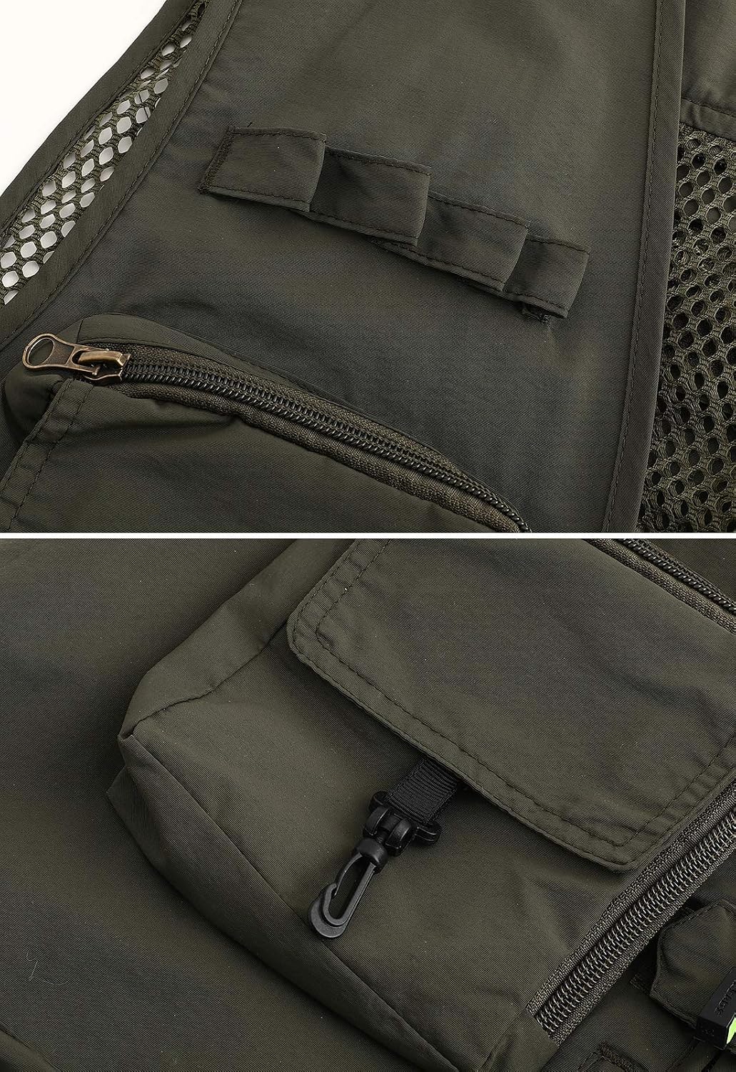Hbufnha Outdoor Fishing Hunting Vest Multi Pockets Work Cargo Jacket