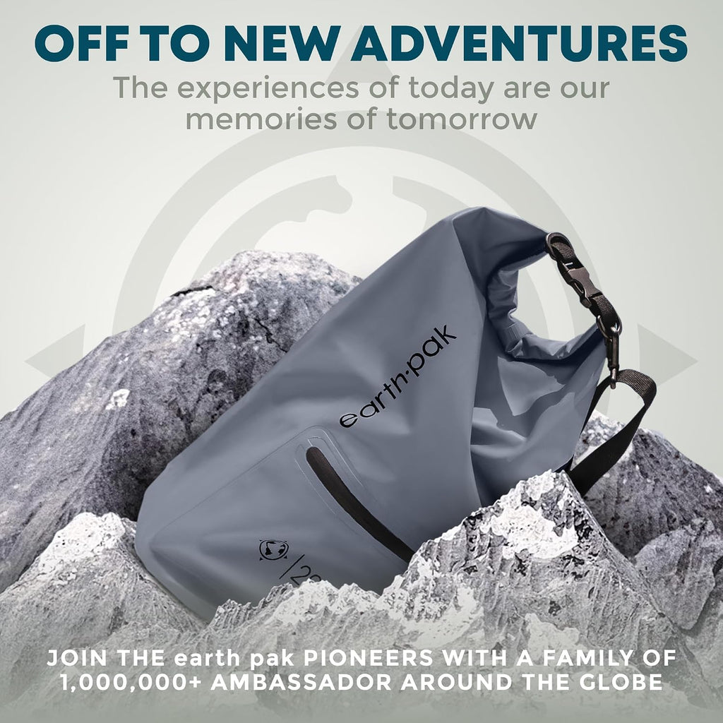 Earth Pak Waterproof Dry Bag with Zippered Pocket - Waterproof Dry Bag Backpack Keeps Gear Dry