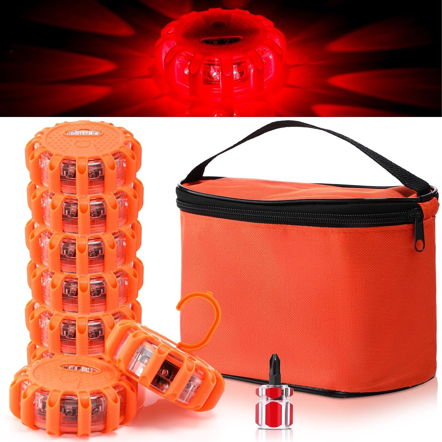 Tallew 8 Pack LED Emergency Road Flares Safety Warning Lights Magnetic