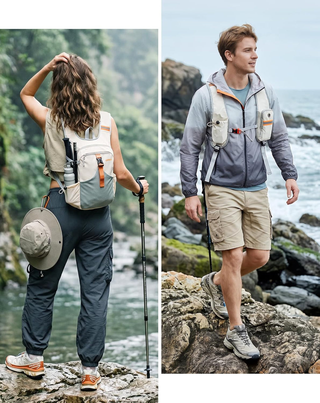 15L Small Hiking Backpack, Lightweight Foldable Daypack for Women