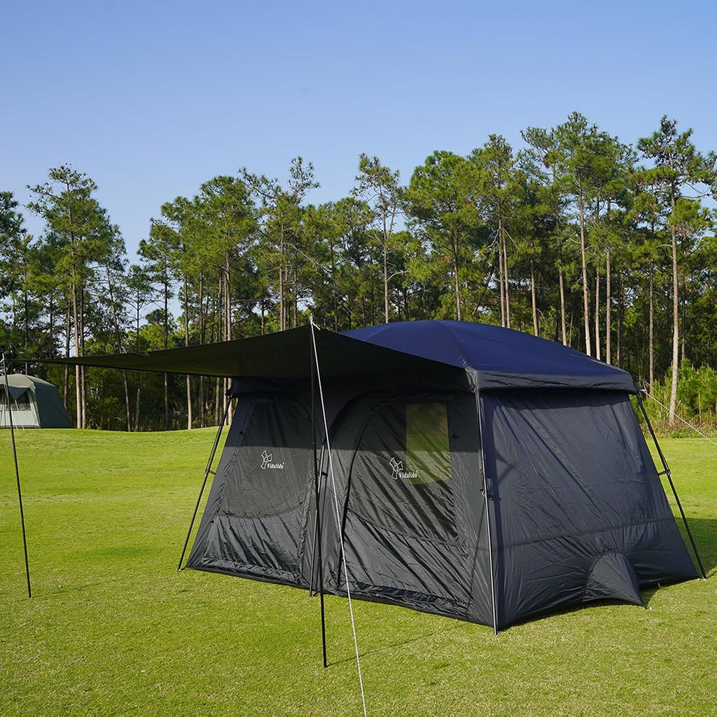 Vidalido Tents，3-4 Person Camping Tent with Extended Vestibule，Weather Resistant Family Tents with Breathable Mesh Windows，Easy Install Waterproof Outdoor Tent for Backpacking and Camping Hiking