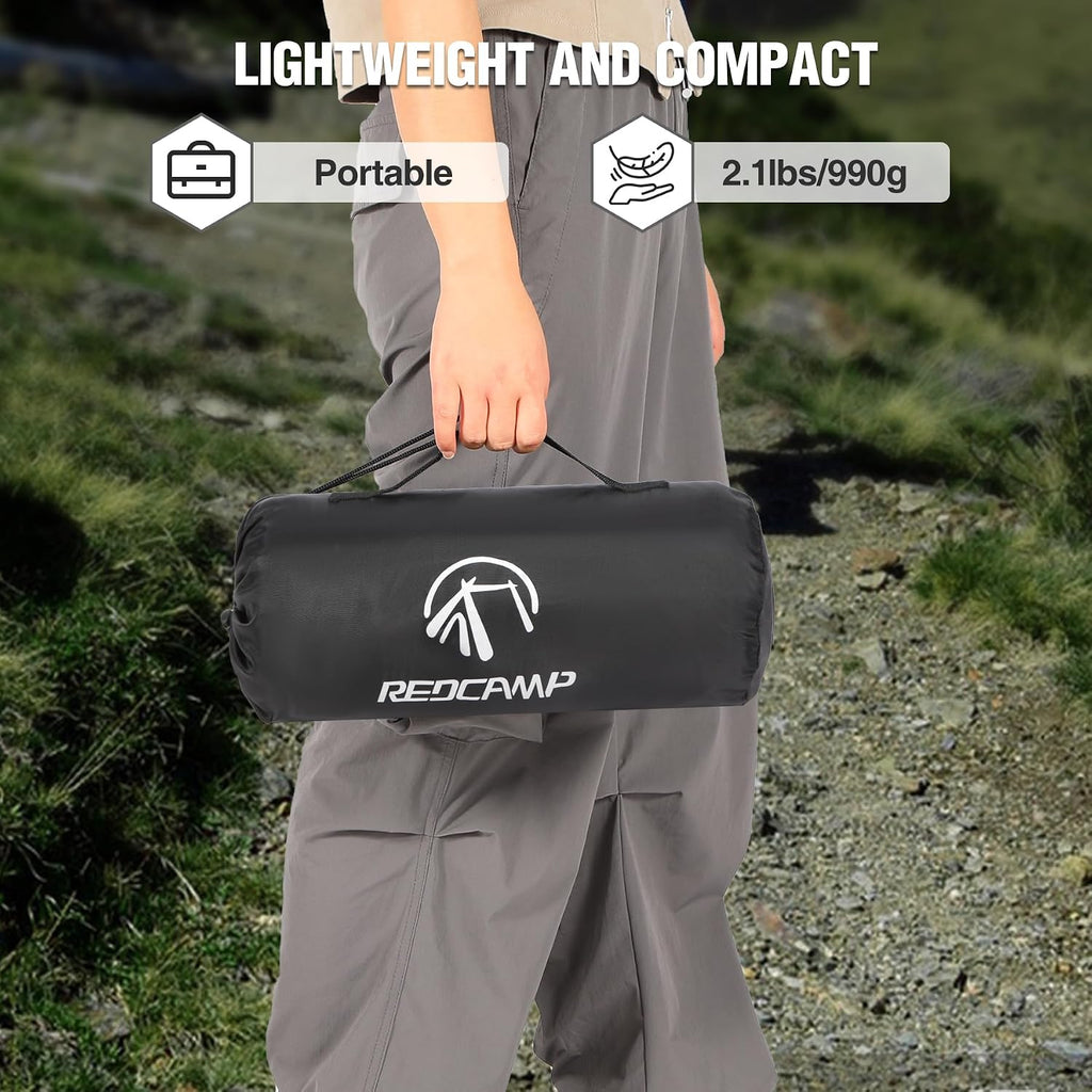 REDCAMP Outdoor Waterproof Stadium Blanket for Cold Weather, Dark Blue/Grey