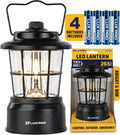 LUXPRO Retro Outdoor Lantern, Battery Lamp Camping Lantern LED Light, Black