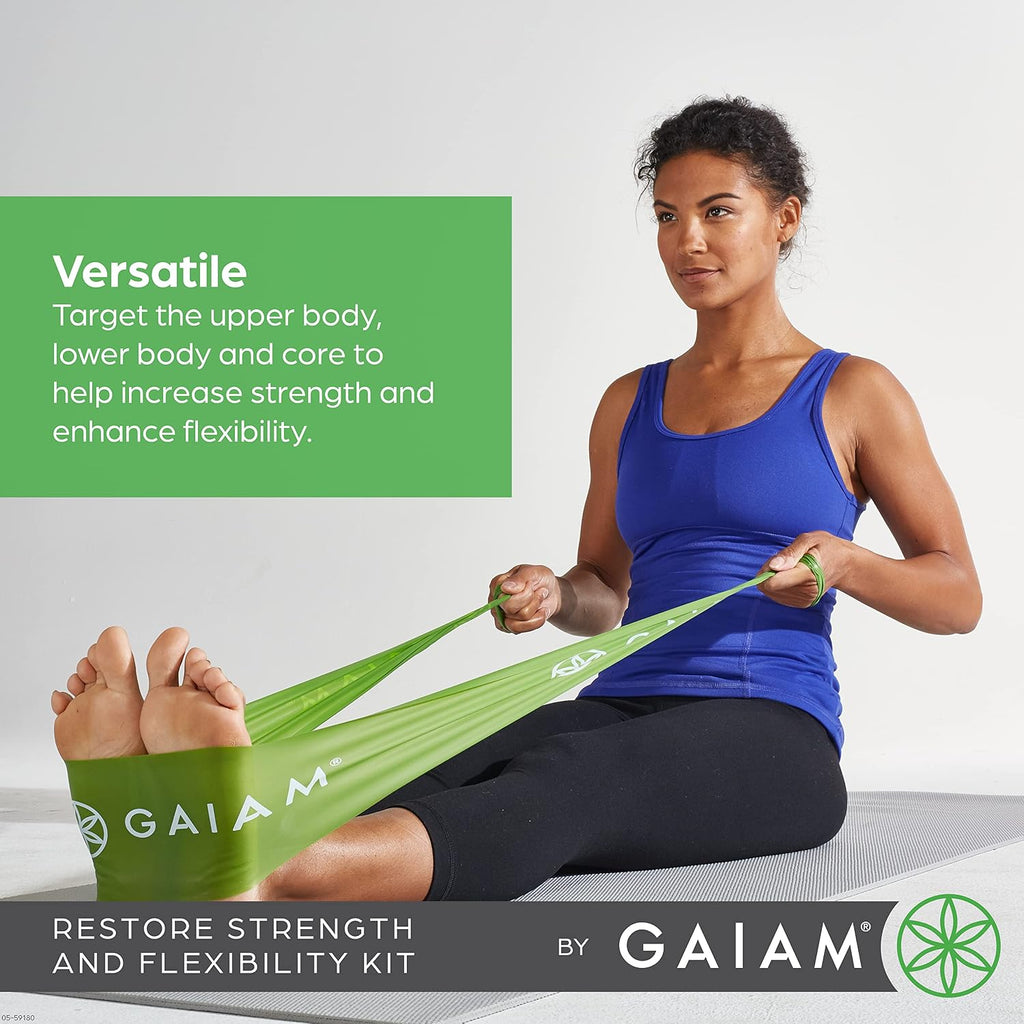 Gaiam Restore Strength and Flexibility Resistance Band Kit Set