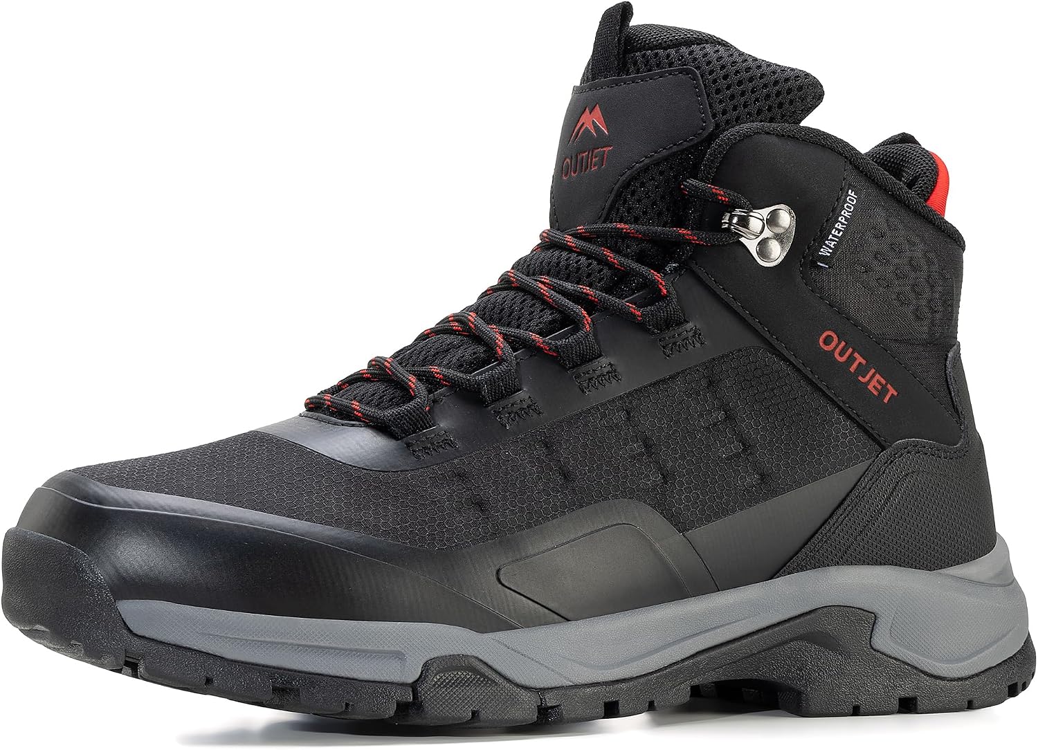 Men's Waterproof Hiking Boots Lightweight Leather Mid Ankle Outdoor Trail Trekking shoes