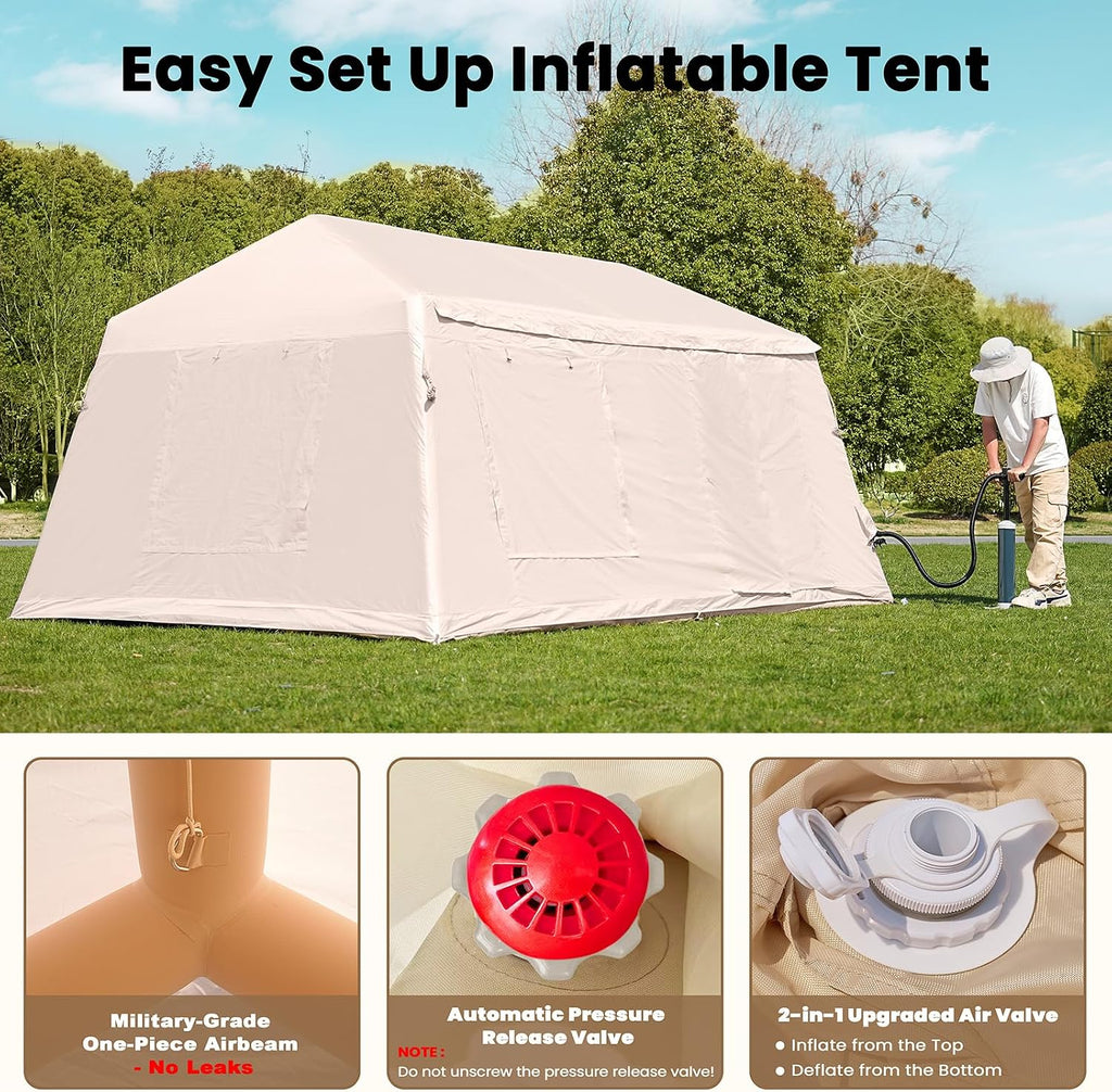 Inflatable Tents for Camping, Blow Up Tent with Stove Jack, Ytaoeo Hot Tent