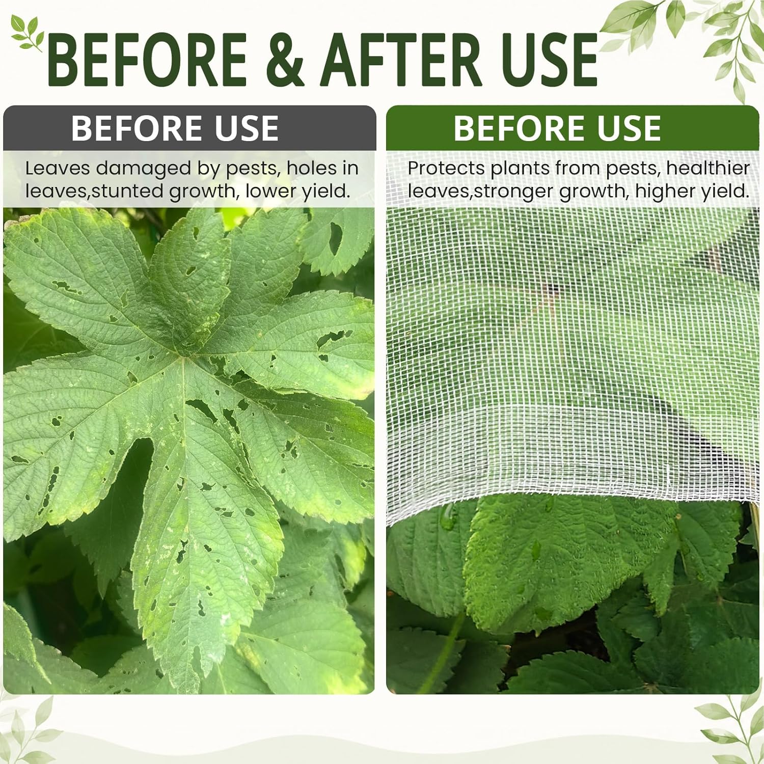 8Ft x 30Ft Garden Netting, Fine Mesh Insect Netting for Plant Protection