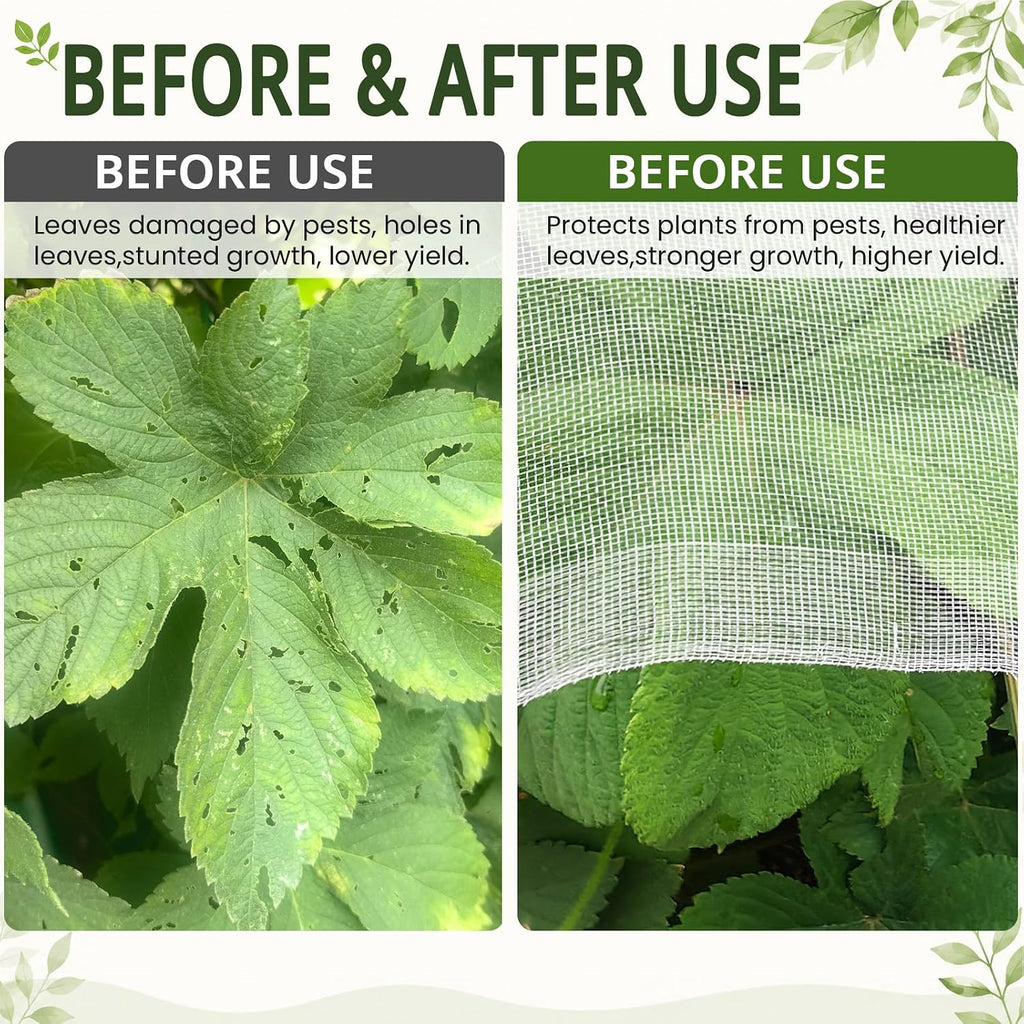 6.5x25Ft Garden Netting, Fine Mesh Insect Netting for Plant Protection