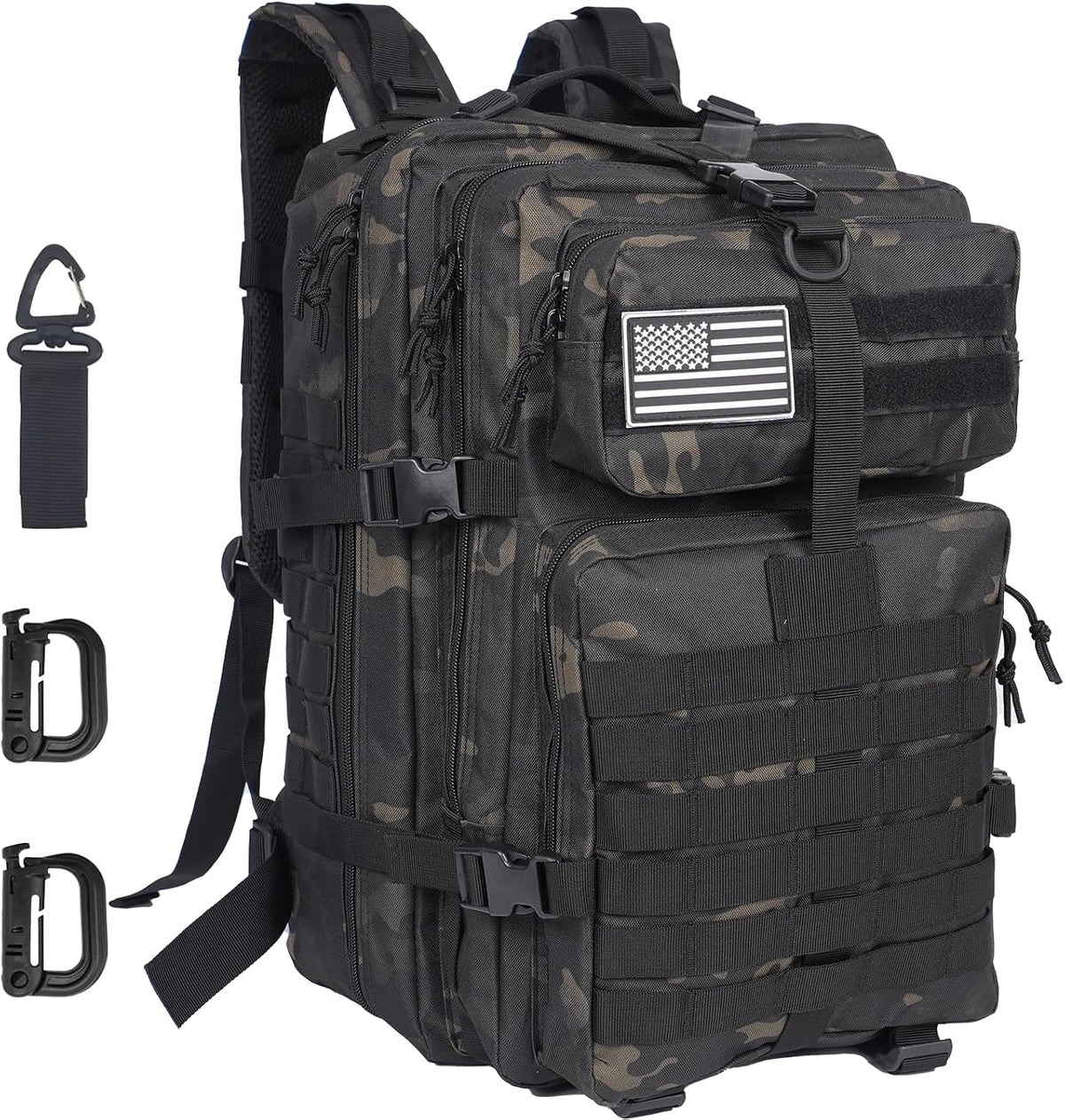 50L Large Military Tactical Backpack Molle Army Assault Pack for Travel Camping Hiking Fishing Backpack for men (green)