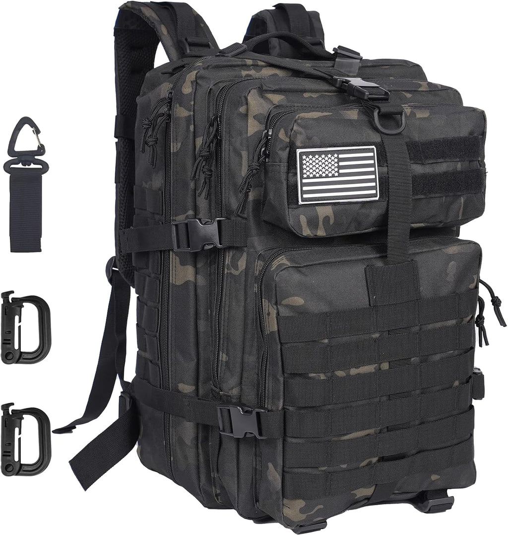 50L Large Military Tactical Backpack Molle Army Assault Pack for Travel Camping Hiking Fishing Backpack for men (ACU camo)