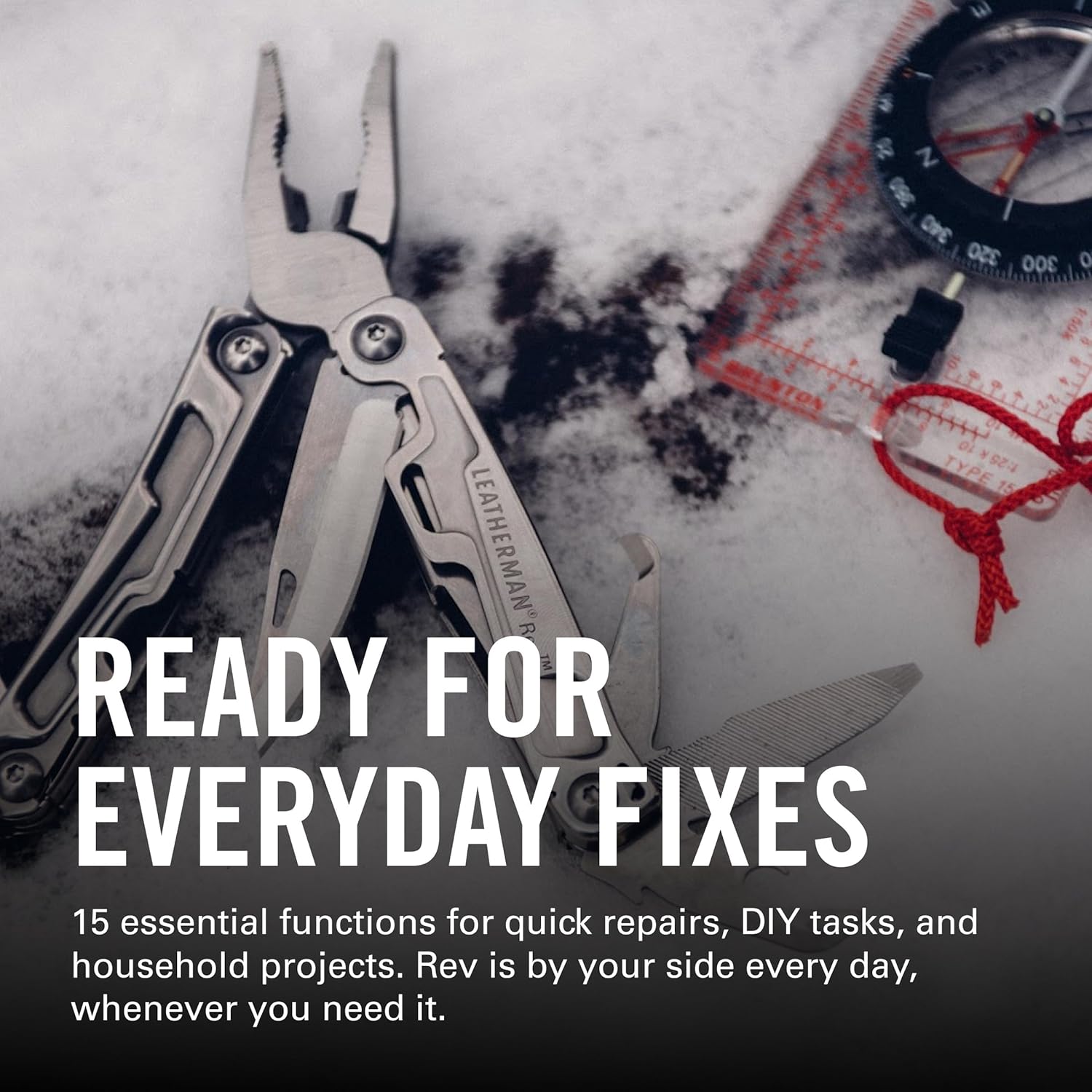 LEATHERMAN, Rev Pocket Size Multitool with Package Opener and Screwdrivers, Stainless Steel