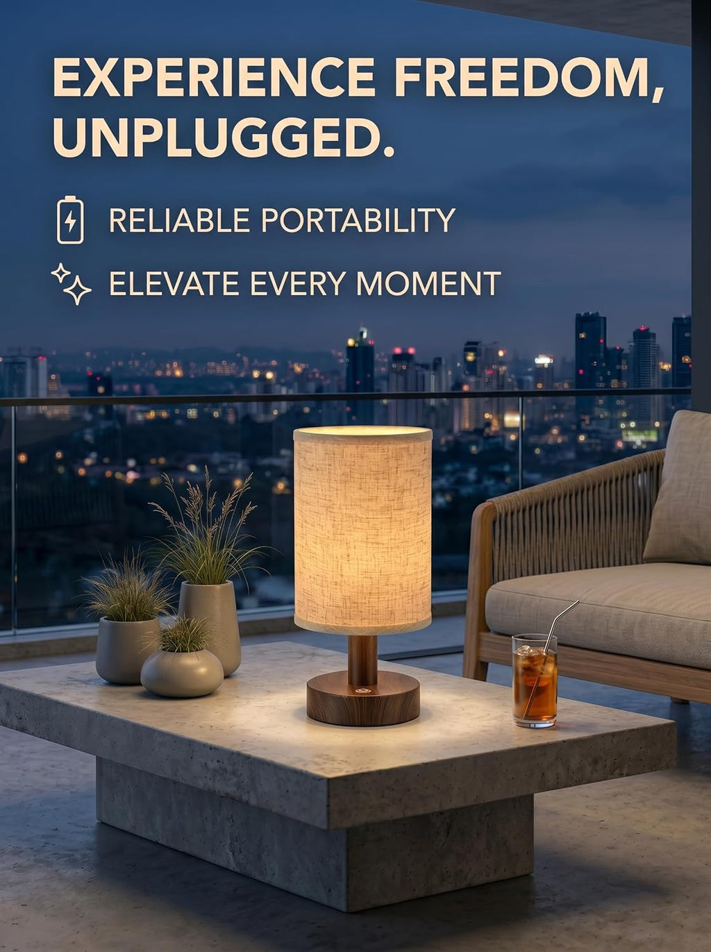 Rechargeable Cordless Table Lamp – 4000mAh Battery Bedside Lamp, Mini Touch Control Dimmable LED Light with 3 Color Modes, Portable Night Light for Bedroom, Dorm, Living Room, Desk, Sofa Side