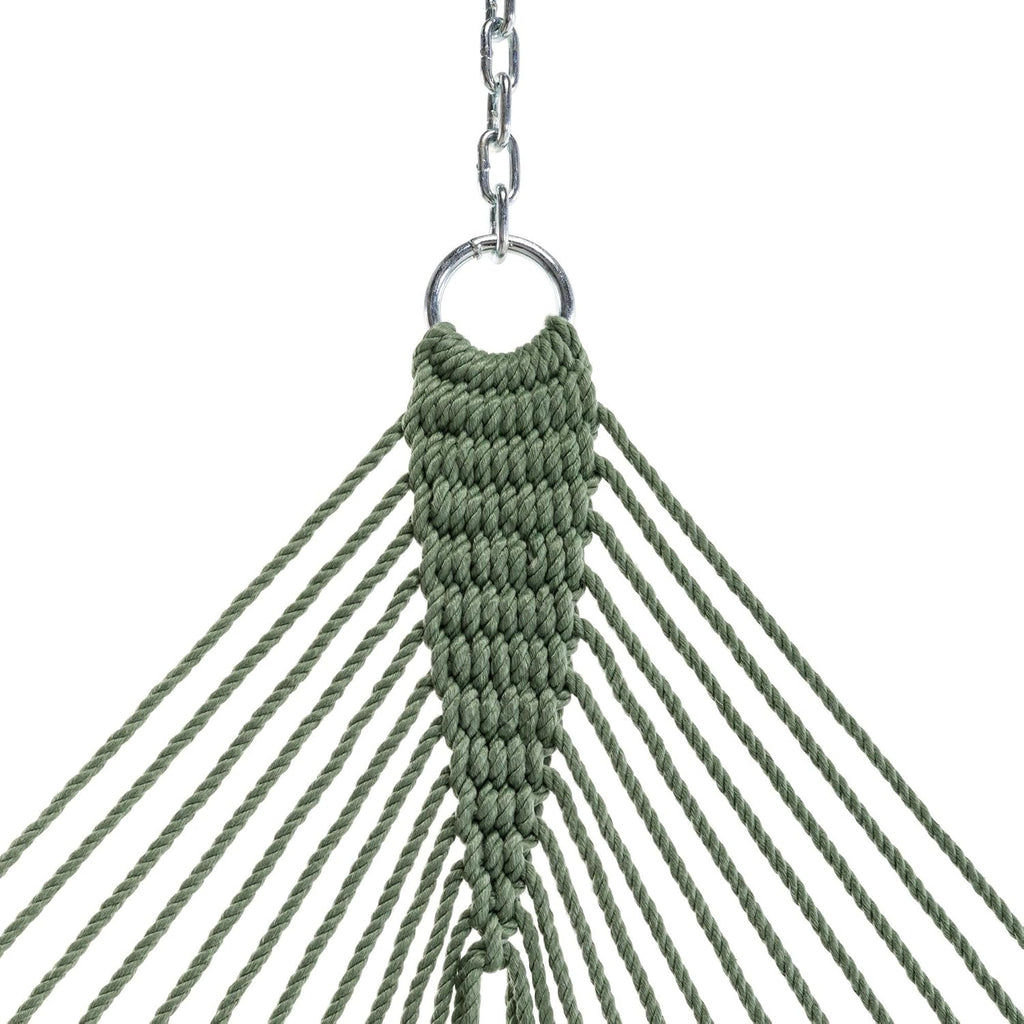 Original Pawleys Island Deluxe Meadow DuraCord Rope Hammock – 13 ft. x 65 in, 2-Person, 450 lb Capacity, Oak Spreader Bar, Zinc-Plated Hardware, Handcrafted in the USA