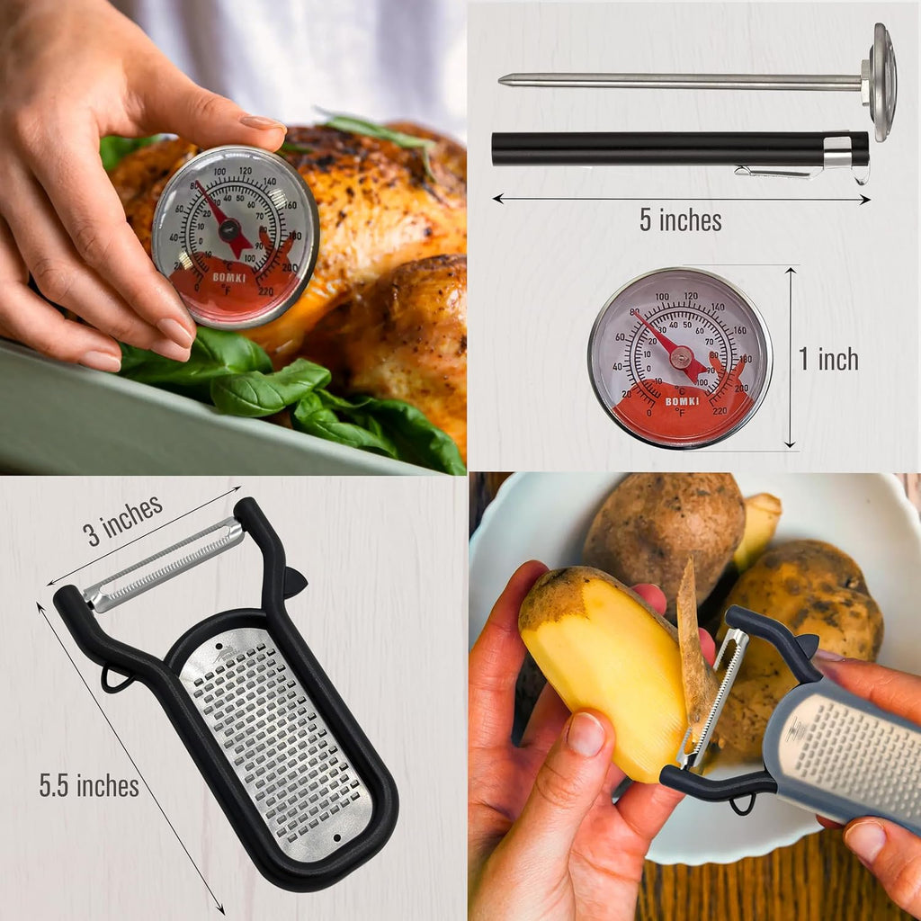 BOMKI Grilling and Camping Cooking Utensils Set for The Outdoors BBQ - Camping Utensil Set Kitchen Set Cookware Accessories Glamping Essentials Camp Stuff Camp Cooking Set (Black Pro)
