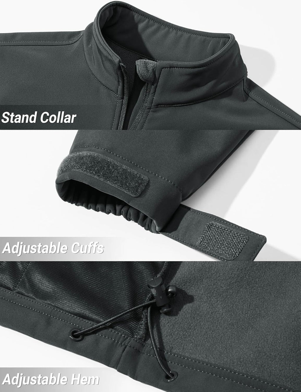 TACVASEN Mens Lightweight Softshell Jacket Fleece Waterproof Windbreaker