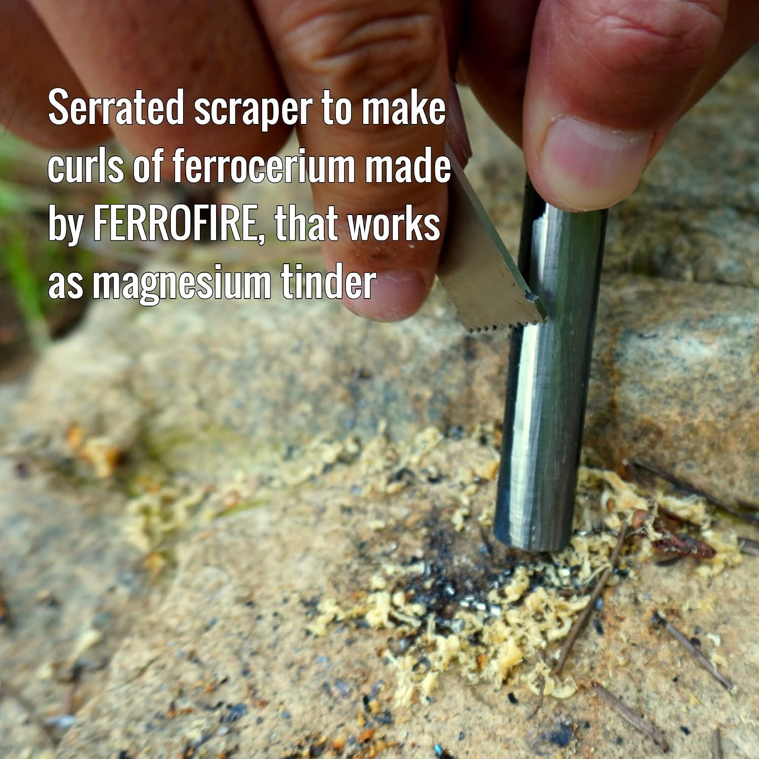 FS384 Classic Ferro Rod Fire Starter - 3/8 Inch Thick x 4 Inch Long Magnesium Ferrocerium Rod with Carbon Steel Striker & 550 Paracord Handle for Survival, Camping, Hiking, Emergency Kits