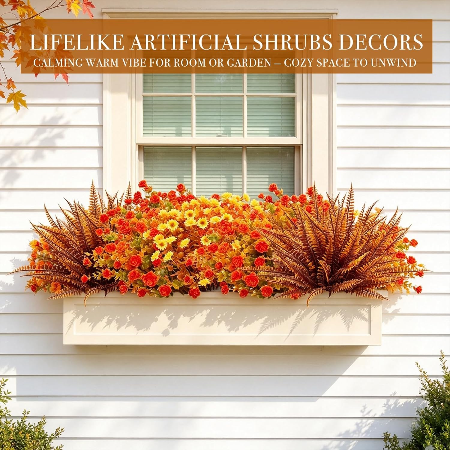 20 Bundles Artificial Fall Flowers for Outdoors Fall Decorations for Home