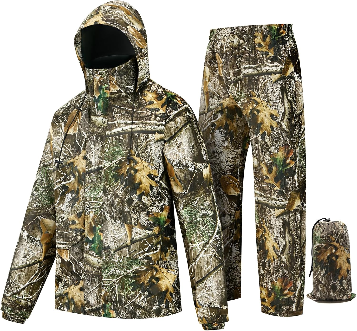 Rain Suit (Jacket + Pants),Rain Gear for Men Waterproof, Camo Rain Jacket, Lightweight Rain Coat for Fishing, Hunting