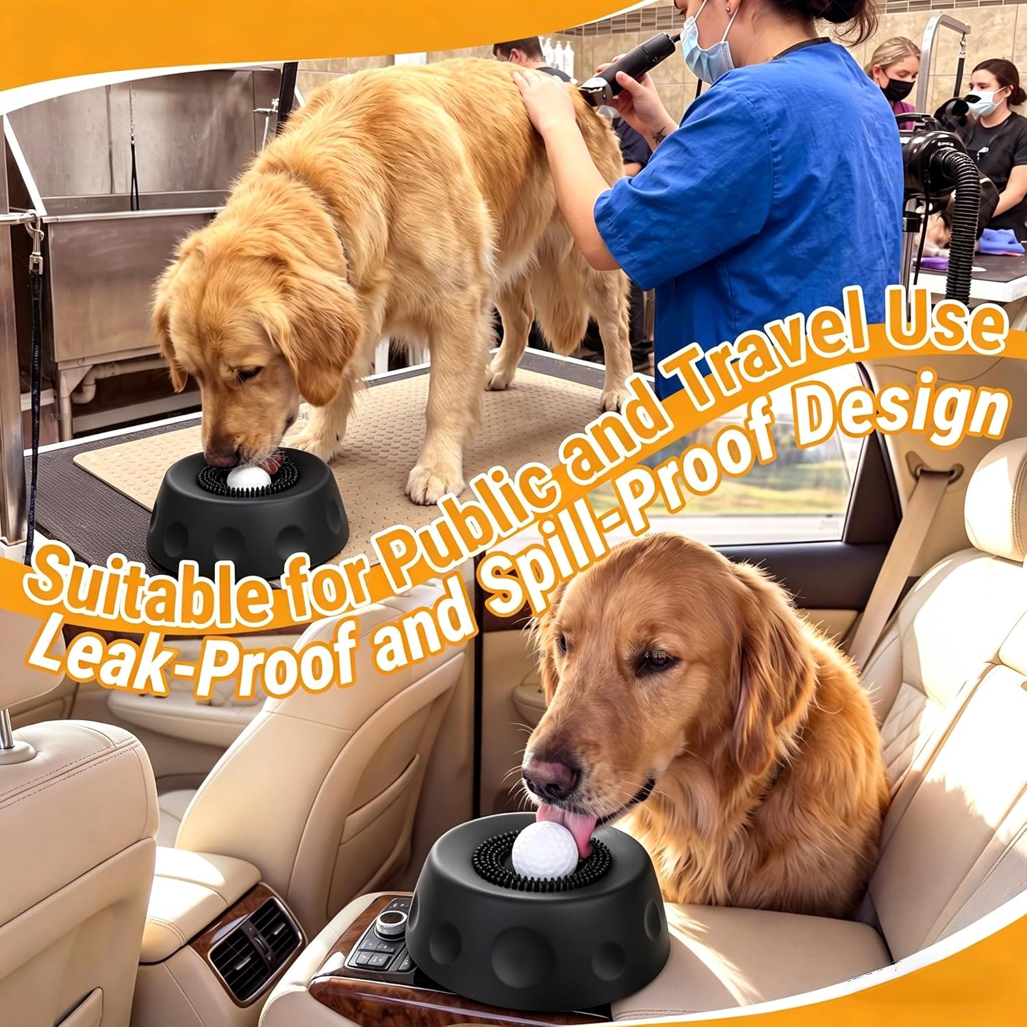 Non Bisphenol A Ball Dog Lick Bowl, Duck Snack Dispenser, Pet Beauty Gloves, Cleaning Comb, Suitable for Small and Medium Sized Dogs and Cats, Non Slip Dishwasher Safe
