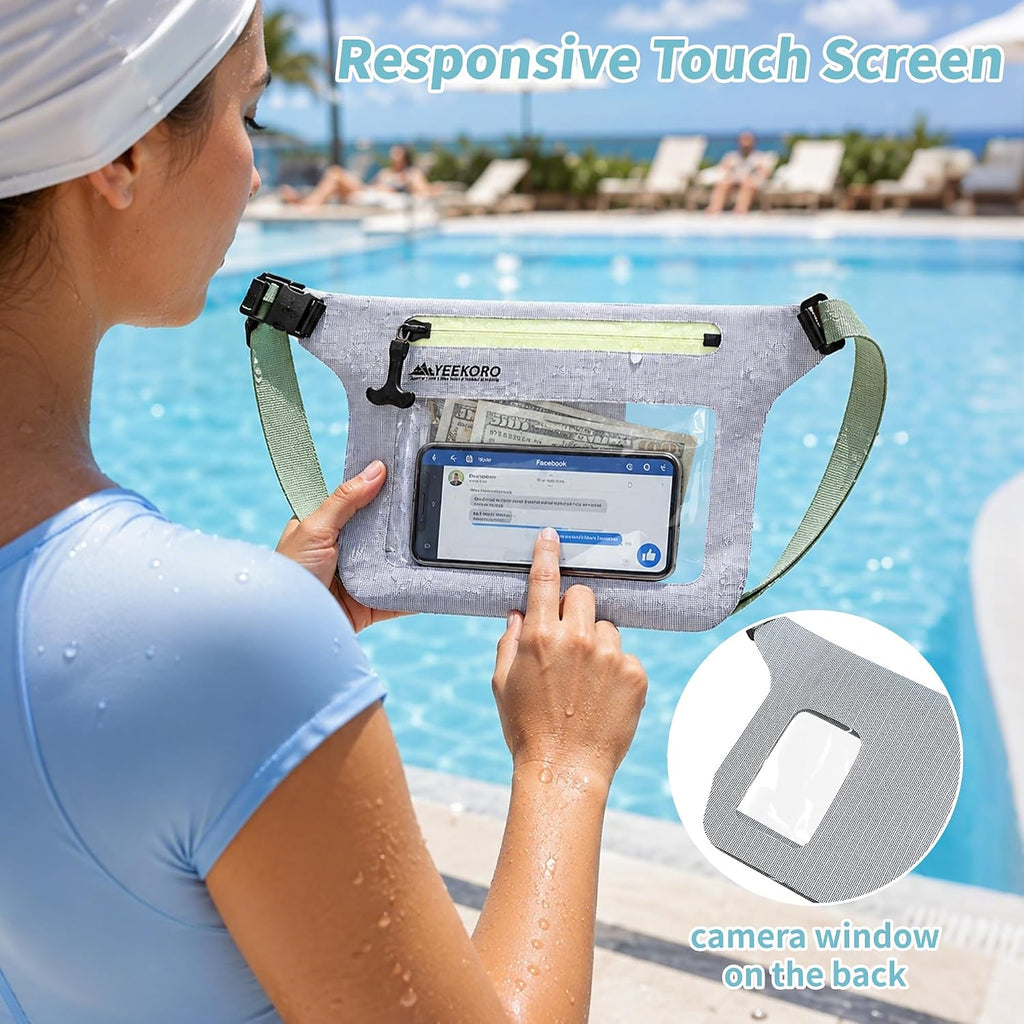 Phone Pouch, IPX8 Waterproof Reusable Fanny Pack,Large Dry Bag