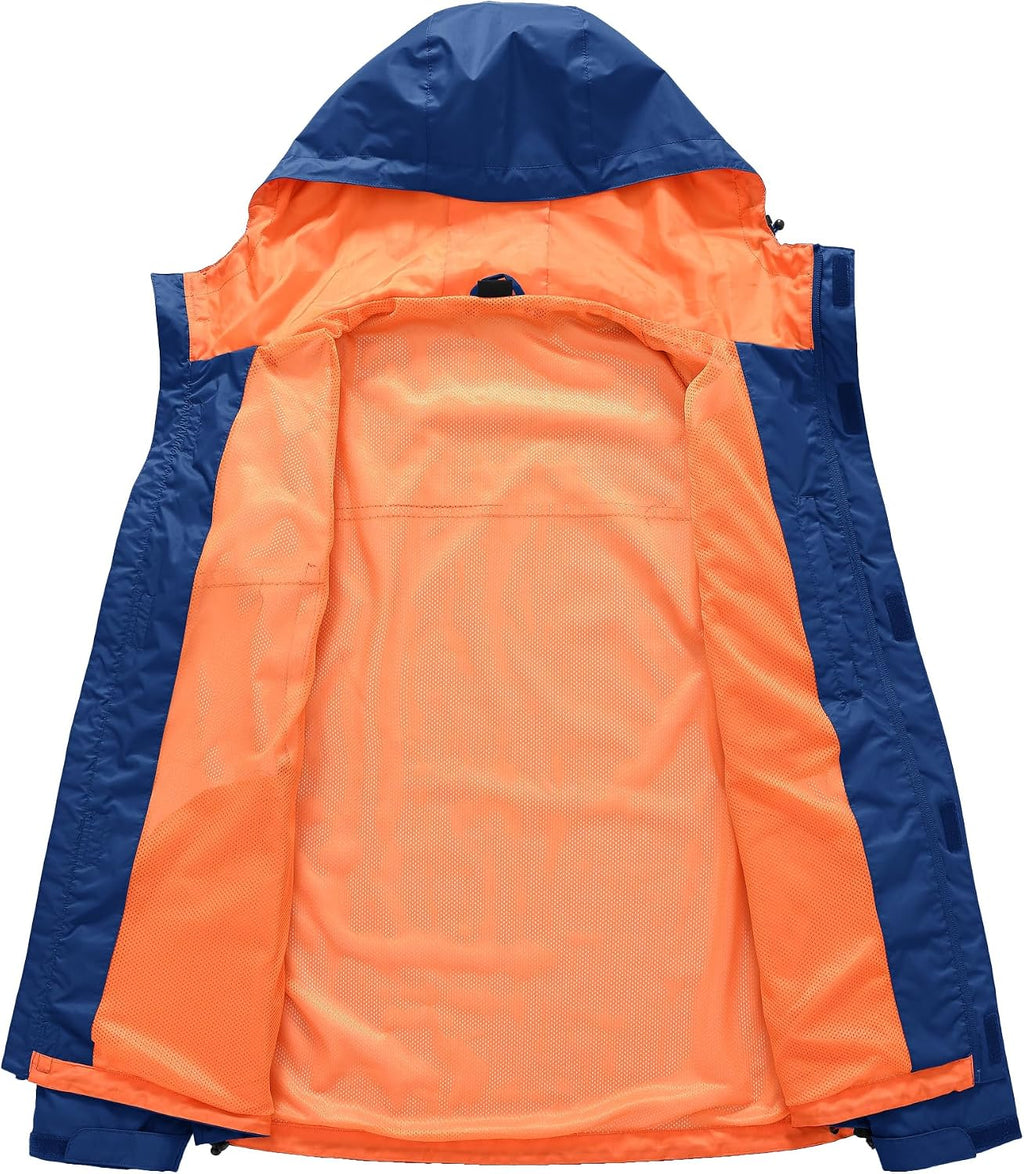 TBMPOY Men's Lightweight Rain Jackets Waterproof Raincoat with Hood