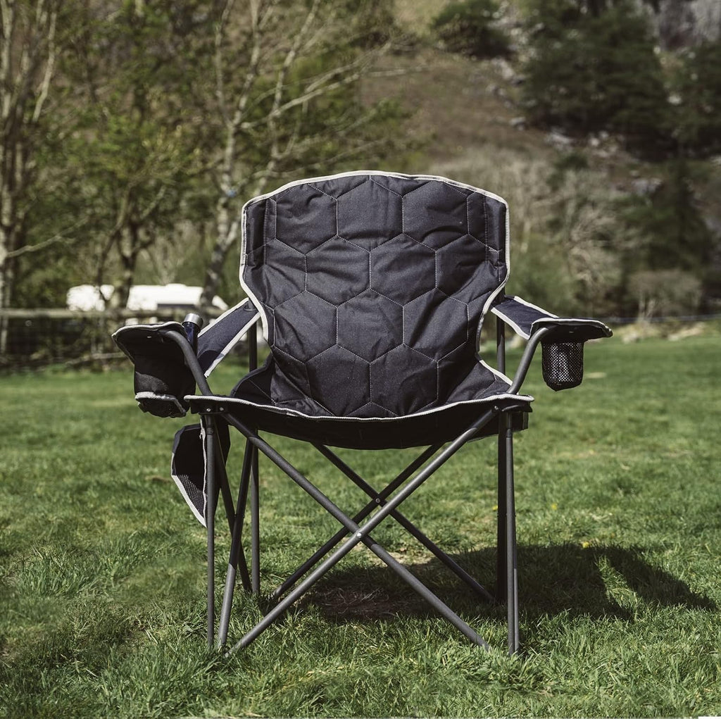SUNNYFEEL Oversized Camping Chair for Adults, Heavy Duty 500LBS Black