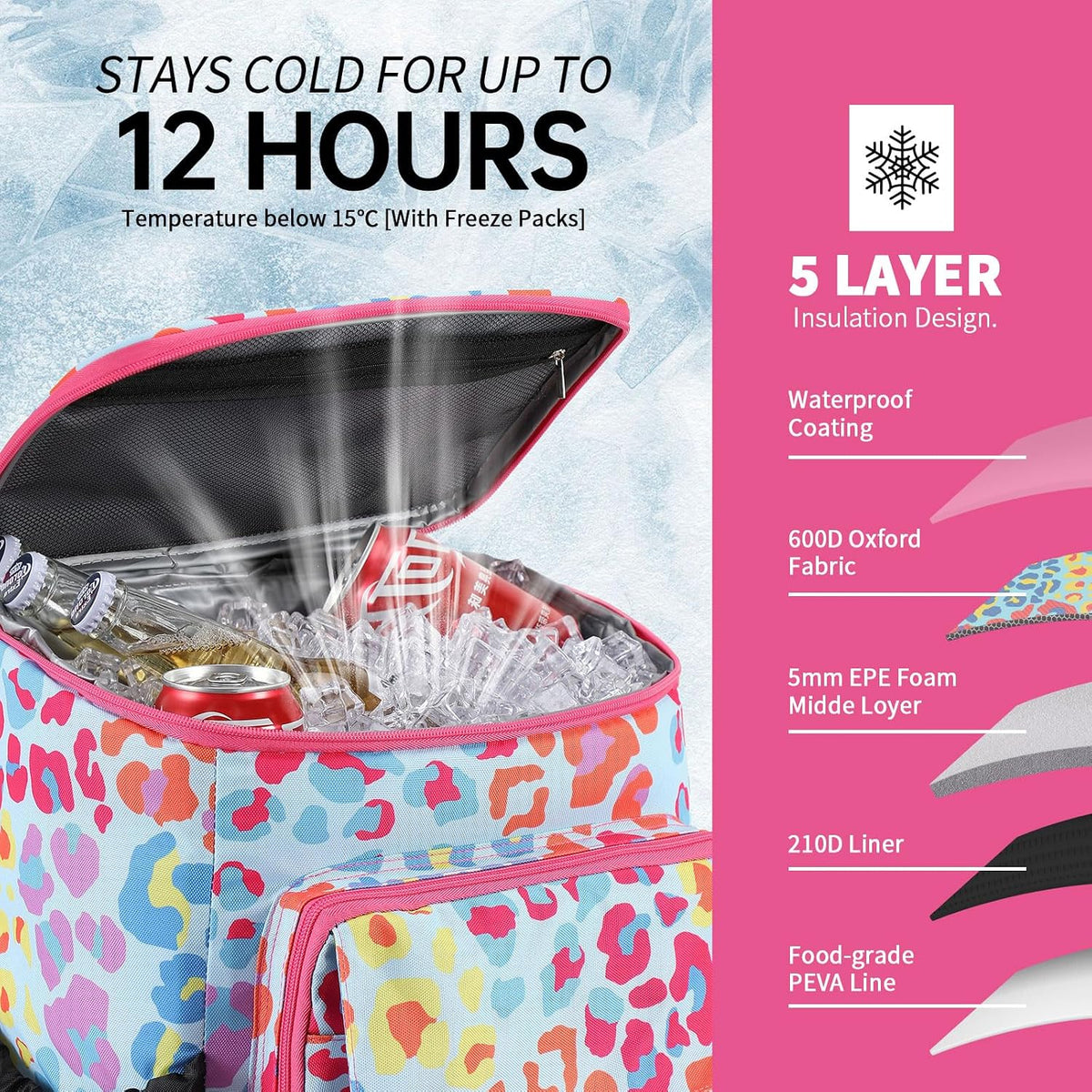 DYSHAYEN Cooler Backpack, 30 Cans