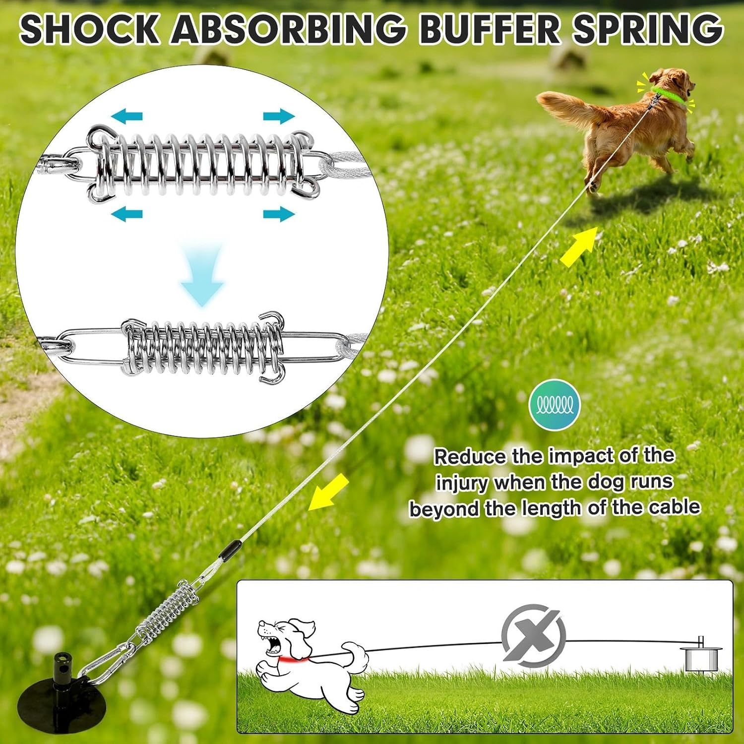 Dog Tie Out Stake with Lock-Cap,Heavy Duty Dog Stake for Outside