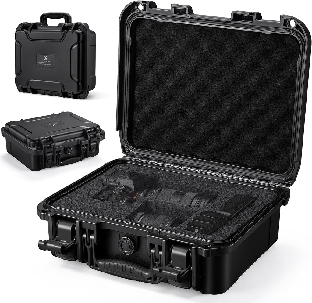 K&F CONCEPT Waterproof Hard Case, IP67 Protective Case with Pre-Scored Foam