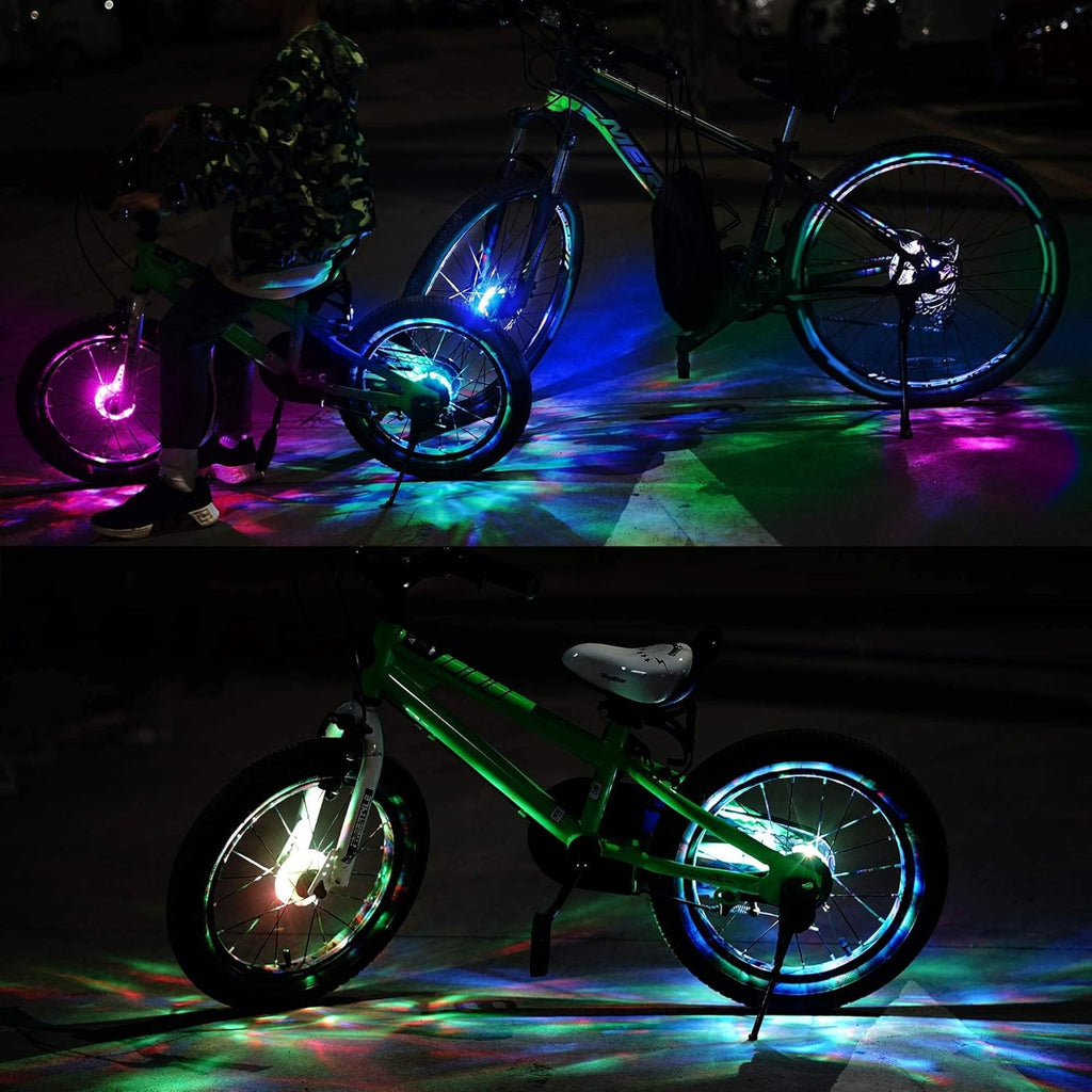 DAWAY Rechargeable Bike Wheel Lights - A16 Cool Led Bicycle Tire Lights, Safety Kids Adults Bike Hub Accessories for Boys Girls Men Women, Waterproof Bright Spoke Lights, Gifts for Cycling Disco Party