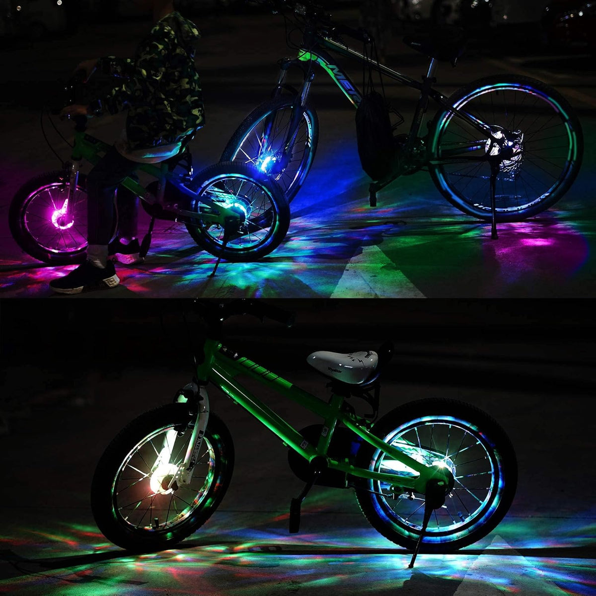 DAWAY Rechargeable Bike Wheel Lights - A16 Cool Led Bicycle Tire Lights, Safety Kids Adults Bike Hub Accessories for Boys Girls Men Women, Waterproof Bright Spoke Lights, Gifts for Cycling Disco Party