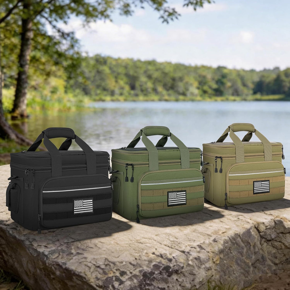 Fishing Tackle Bags, 19L Waterproof Tackle Box Organizer Shoulder