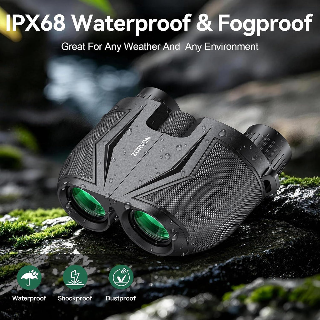 10x25 Compact Binoculars for Adults, Lightweight HD Small Binoculars