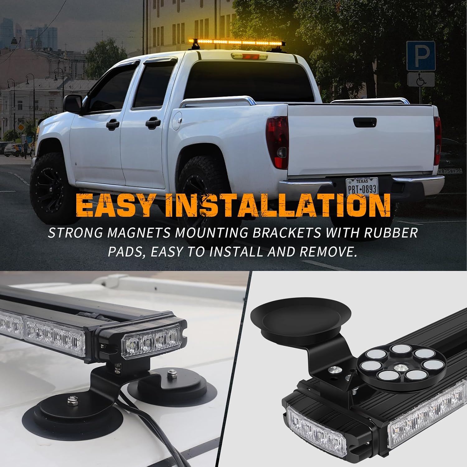 XRIDONSEN 28.4" 80 LED Rooftop Strobe Light Bar Amber Warning Lights