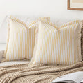 YEENAASY Throw Pillow Covers 18x18 Boho Striped Pillow Cases with Tassel