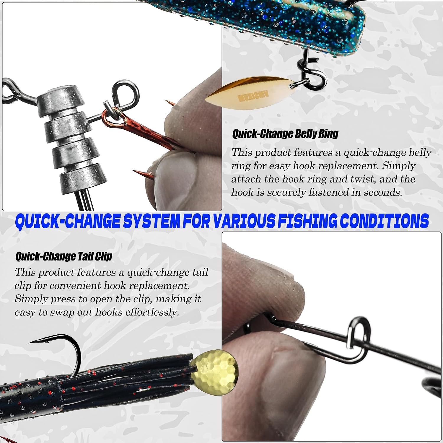 Tube Lures Jig Heads Hooks Tube Baits Worms for Bass Fishing