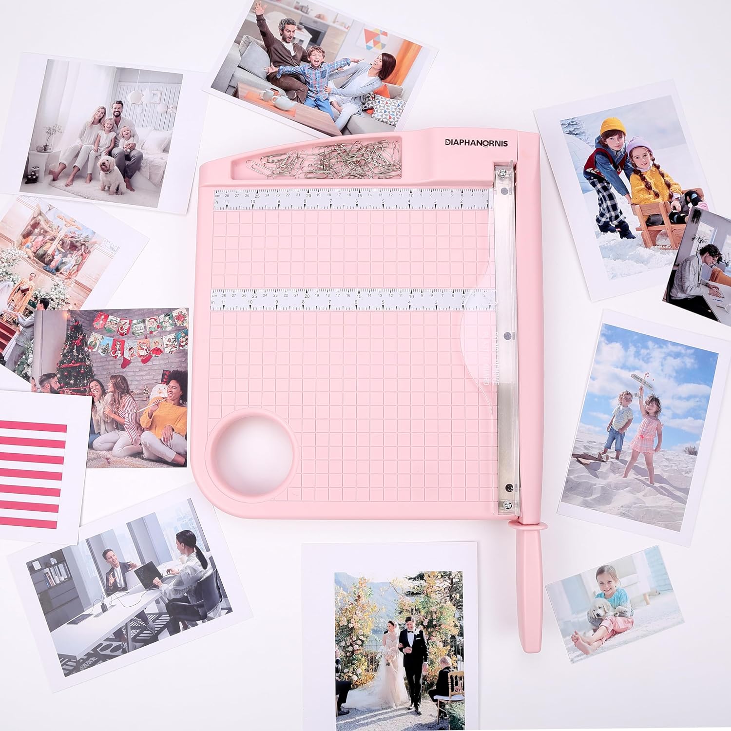 12" Paper Cutter, Precision Cut with Safety Protection and Blade Lock, 12 Sheet Capacity, Great for Cardstock, Cardboard, Photo, Vinyl, Crafts, Scrapbook (Pink)